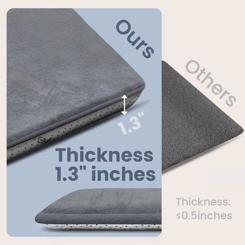 Huloo Play Mat - Non-Toxic 50"×50" Coral Velvet Tummy Time Mat | 1.3" Thick, Soft & Safe for Infants