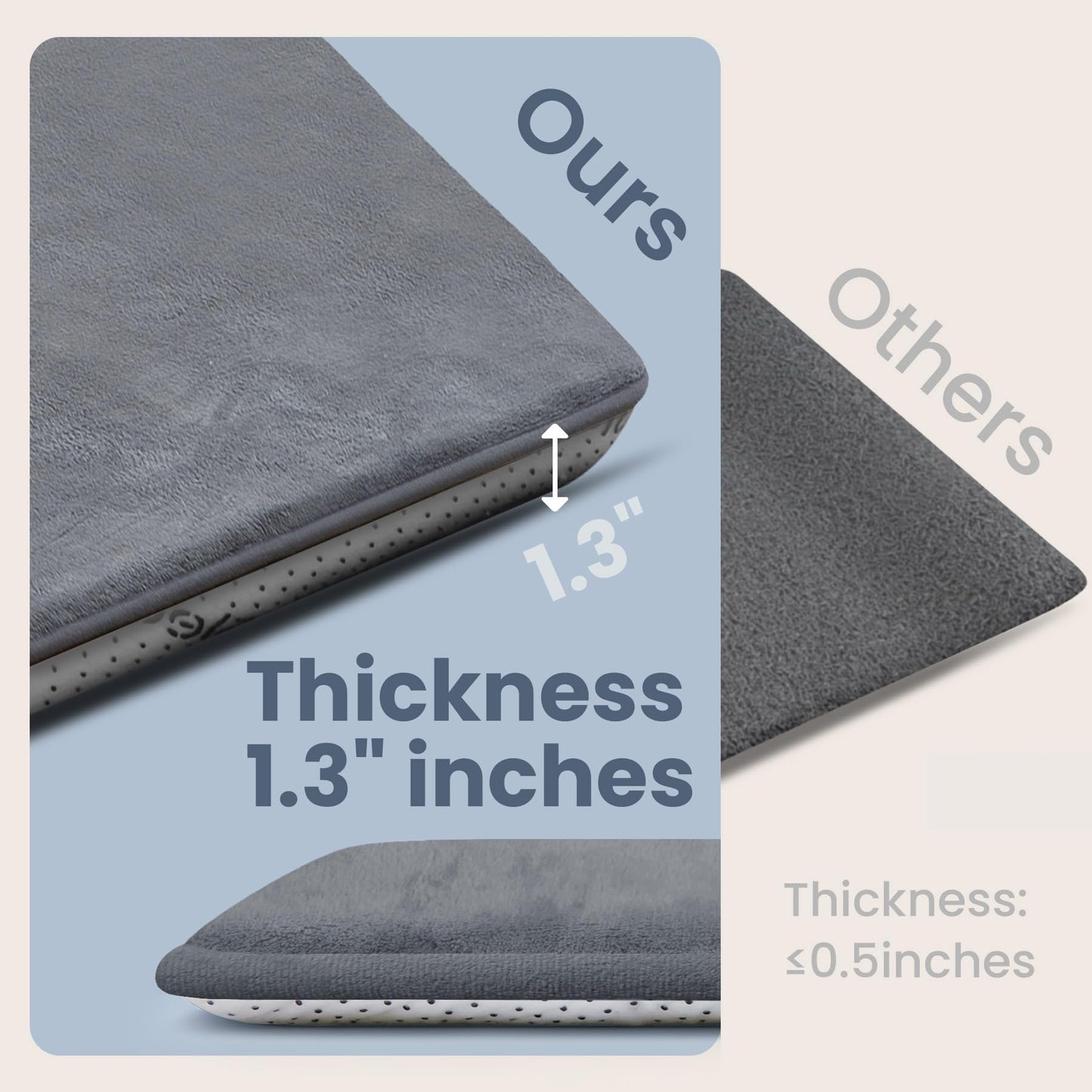 Huloo Sleep Baby Play Mat for Floor,1.3" Thick Elasti-Foam 74"×50" Playpen Mat, Non-Toxic Certified Water-Repellent Coral Velvet, Non-Slip Safe Crawling Mat for Tummy Time, Toddler & Infant (Dark Grey)
