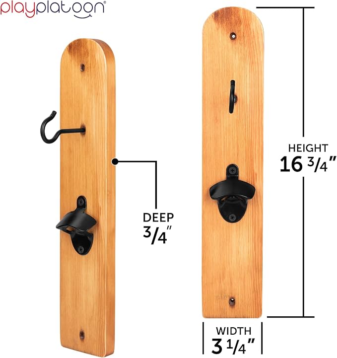 Play Platoon Hook and Ring Toss Bar Game for Adults - Wood Toss Ring Game for Adults - Perfect Home, Basements, & Bar Gifts