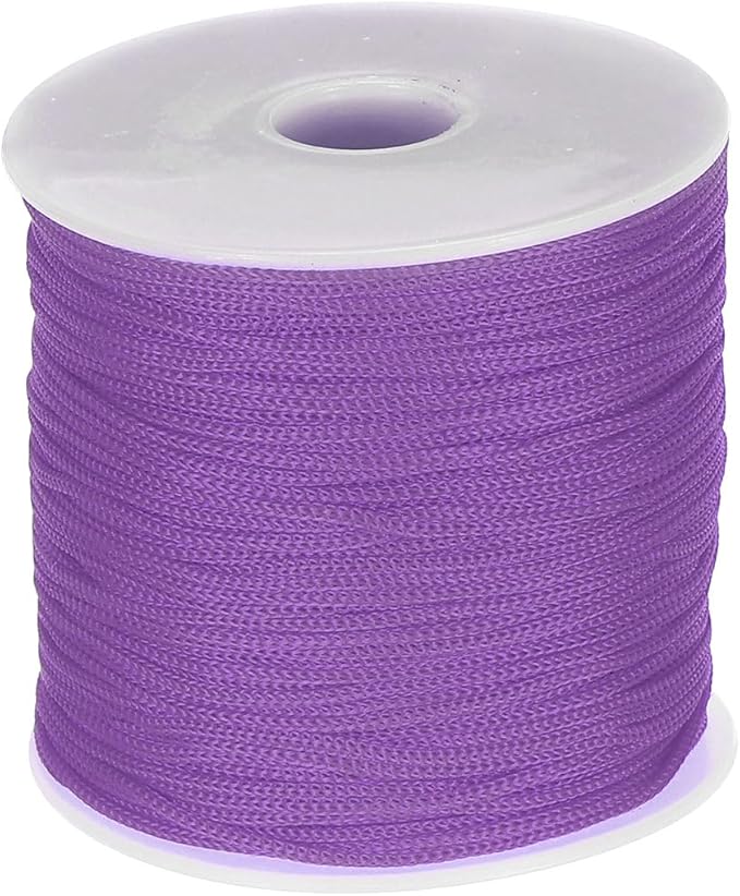 MECCANIXITY 1/16 Inch Polypropylene Rope Braided Ropes, 328ft Nylon Rope Hollow Utility Cord for Clothesline, Camping, Hiking, Outdoor, Light Purple Red