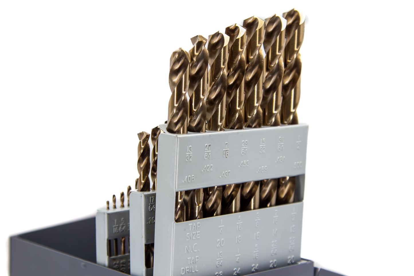 Drill America D/A29S-CO-SET 29 Piece m42 Cobalt Screw Machine (Stub) Drill Bit Set (1/16" - 1/2" x 64ths), D/ASTCO Series