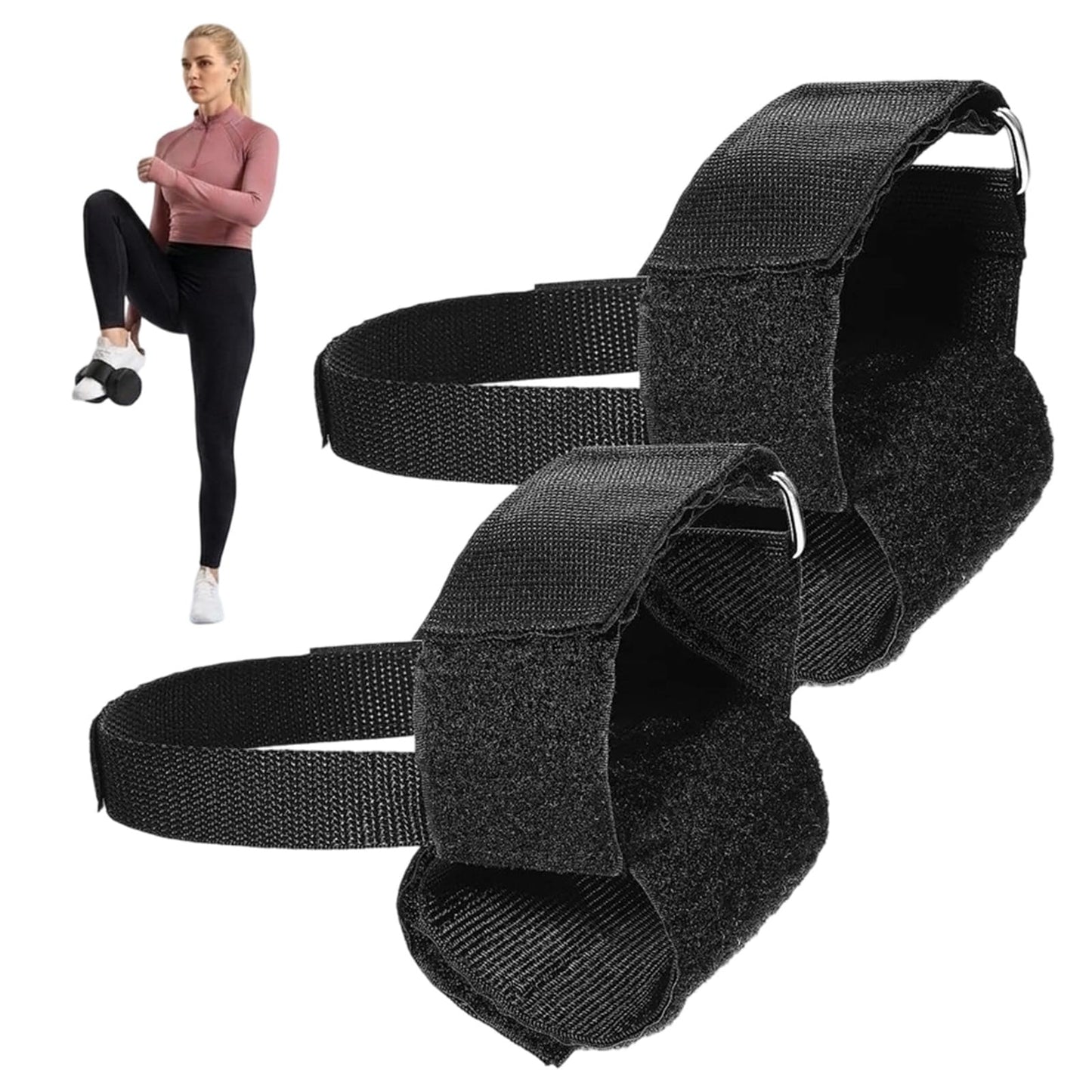 2 Pcs Dumbbell Foot Attachment, Tibialis Trainer Ankle Straps for Leg Extension Attachment, Hamstring Curl, Leg Curl and Shin Training, Home Gym Equipment for Tib Raises and Lower Body Workouts