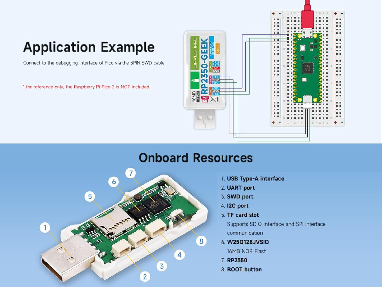 waveshare RP2350 RP2350 1.14inch I2C, GEEK Dev Board: Single-Board Computer with Microcontroller, LCD, USB, TF Card