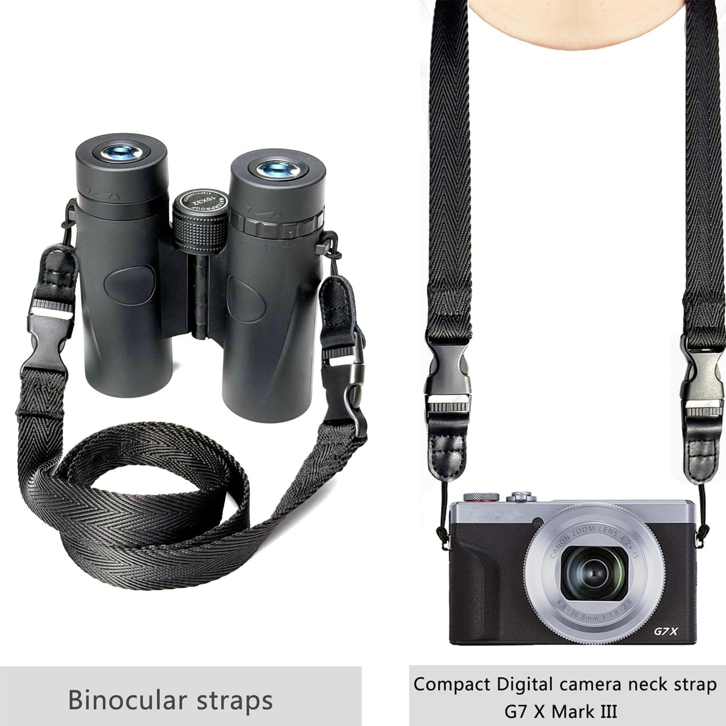 YMTHamaz3 Buckle,Washable,Black,39 Inch Camera Neck Straps Short,Binocular Strap with Quick Release