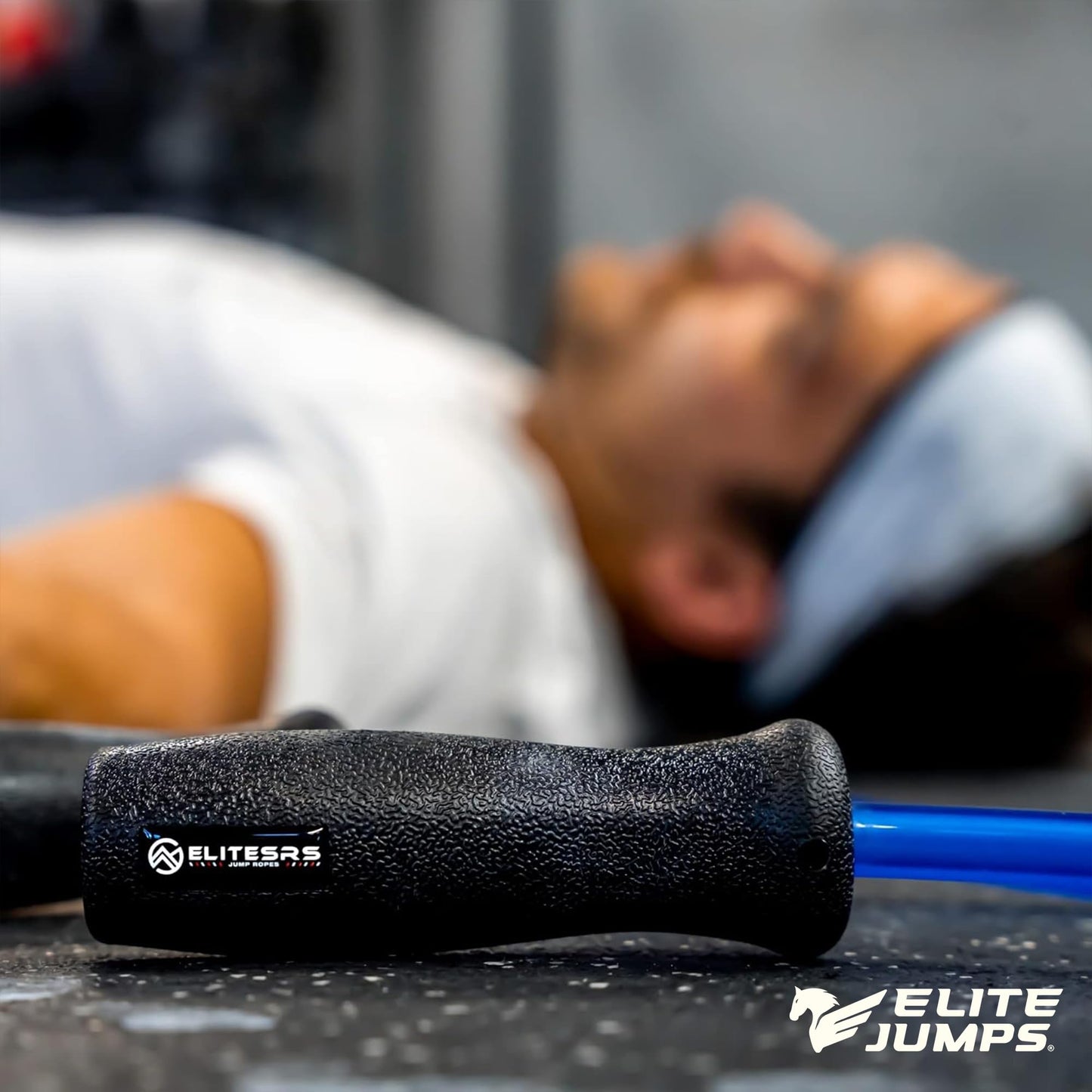 Elite Jumps Muay Thai + Mat Bundle | 1.2lb Weighted Jump Rope + Non-Slip Jump Rope Mat | Heavy Rope Training Set for Muay Thai, MMA, HIIT & Fitness | Improve Grip, Endurance & Protect Floors