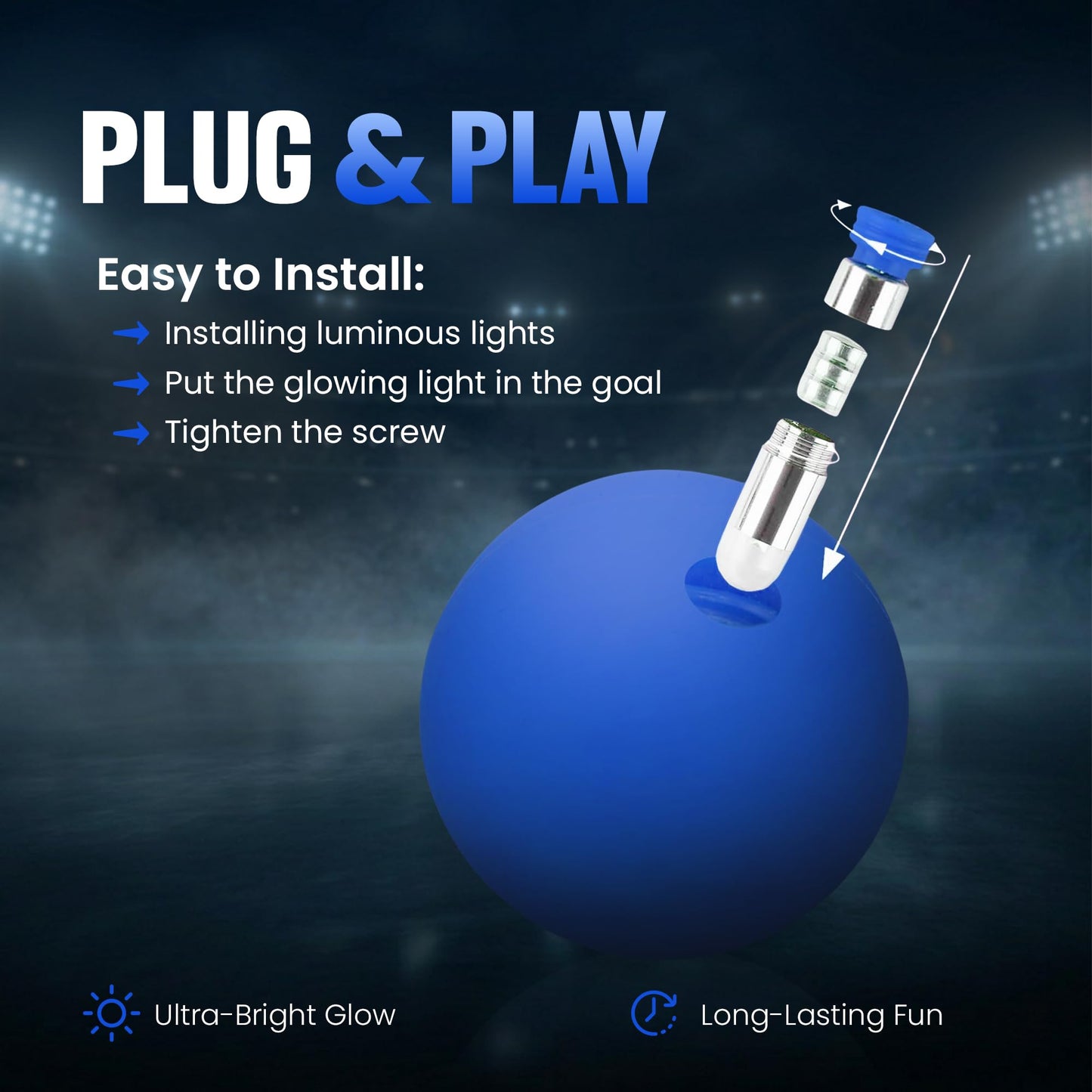 NW Athletics Glow in the Dark Lacrosse Ball | Night Practice & Training Equipment for All Ages | 2 Pack Official Size & Weight | Lacrosse Gift | LED Sky Blue