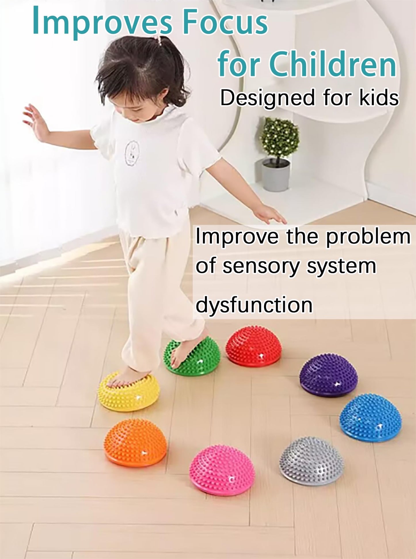 XCZGSW 2PCS Hedgehog Balance Pods, Pimples Pilates Ball, Half Spiky Fitness Domes for Kids Adults Sports, Foot Massage, Stability Training, Muscle Balancing Therapy, Motor Skills Yoga Gymnastics Exercise