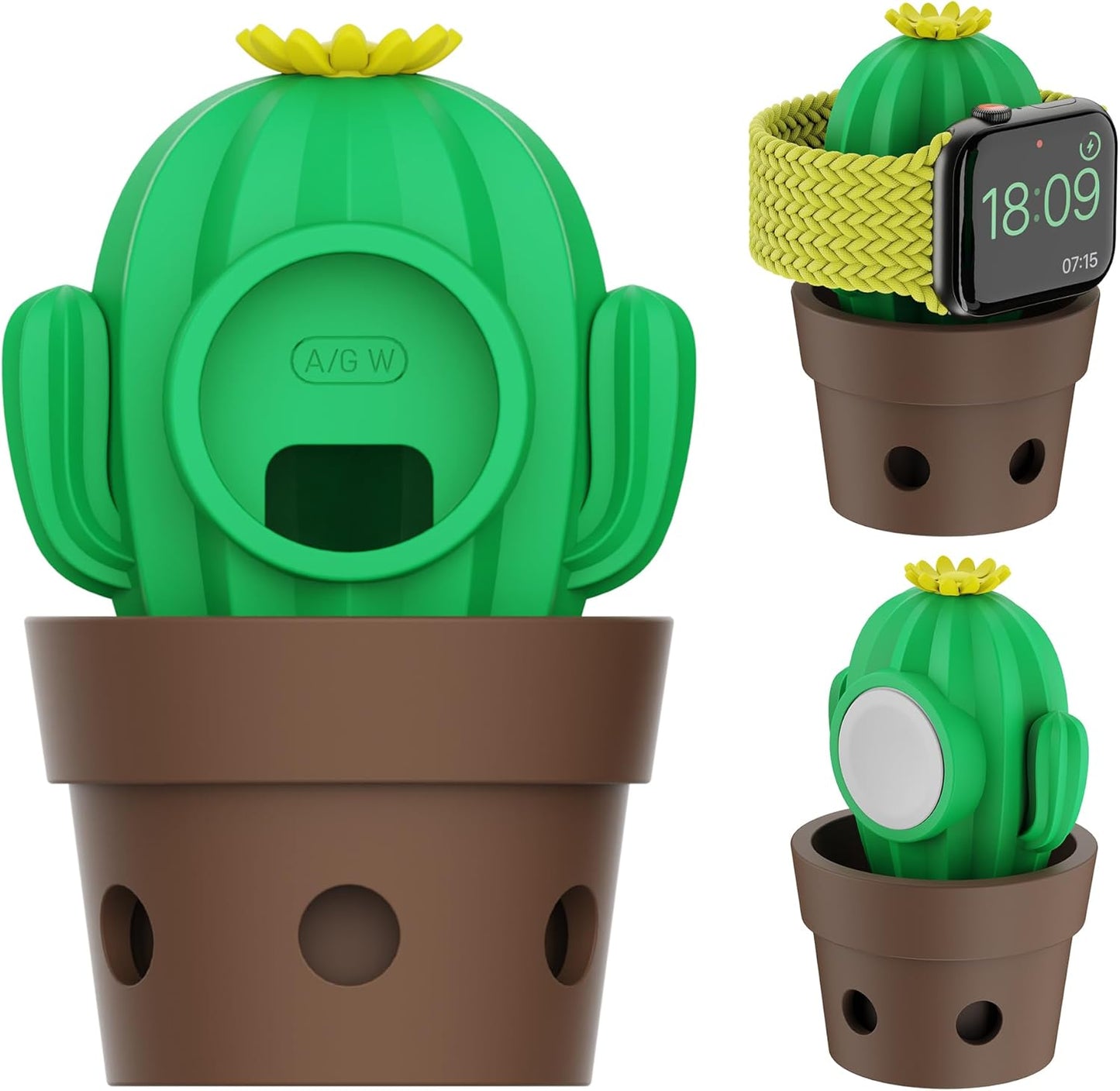 BRIMFORD Ultra/9/8/7/6/SE/5/4/3/2/1(45mm-38mm), Ultra/7/6/5, Cactus Charger Stand Compatible with Apple Watch Series