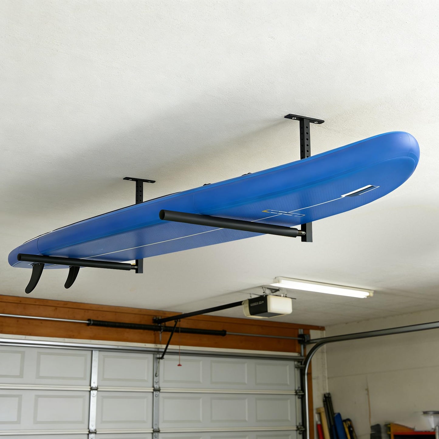 LLNYFL Stainless Steel Ceiling Storage Rack, 10"-18" Height Adjustable,Kayak Overhead Garage Storage Rack, Holds 100 lbs, for High-Altitude Storage of Kayaks, Surfboards, Canoes, Skis, and Ladders