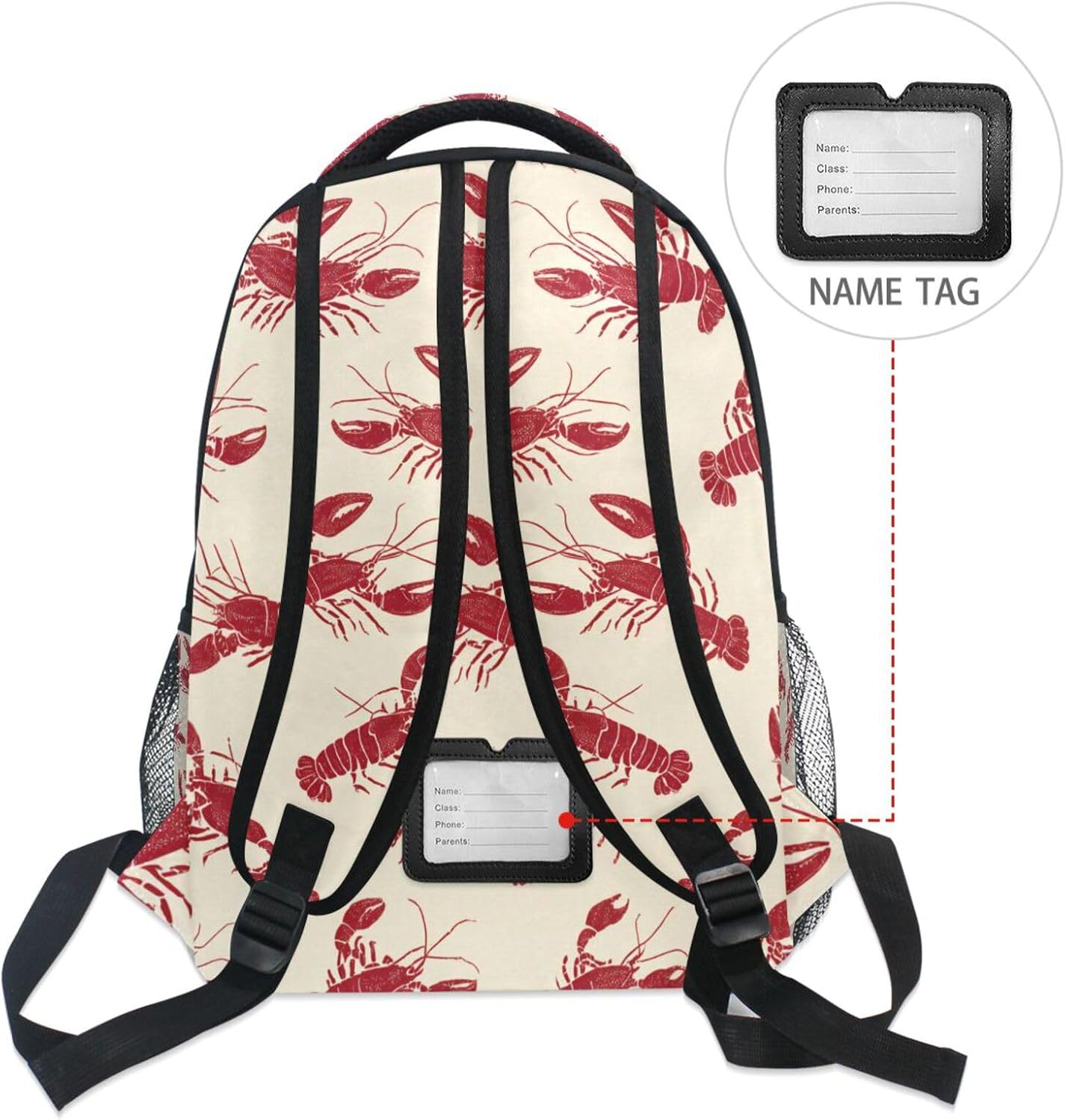 Krafig Backpacks Backpack Daypack Vintage Cute Lobsters Pattern Boys Girls Kids School Bookbag, School Bag Travel