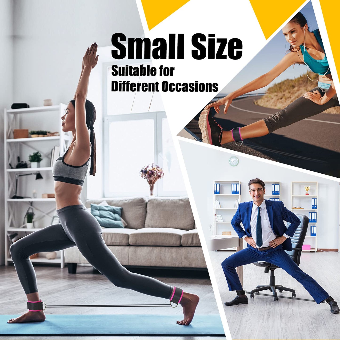 Kasyat 4 Pieces Ankle Wrist Straps Adjustable Padded Ankle Cuffs Soft Cable Machines Straps Exercise Cuff Attachments Ankle Cable Attachments Bands for Gym Arms Legs Exercise Men Women