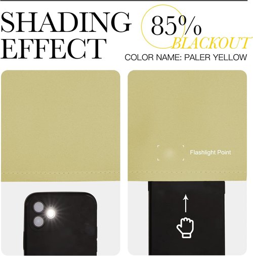 NICETOWN Blackout Curtains for Patio Glass Doors - Privacy Panel Drapes, Paler Yellow, 42" x 90" (1 Pair)