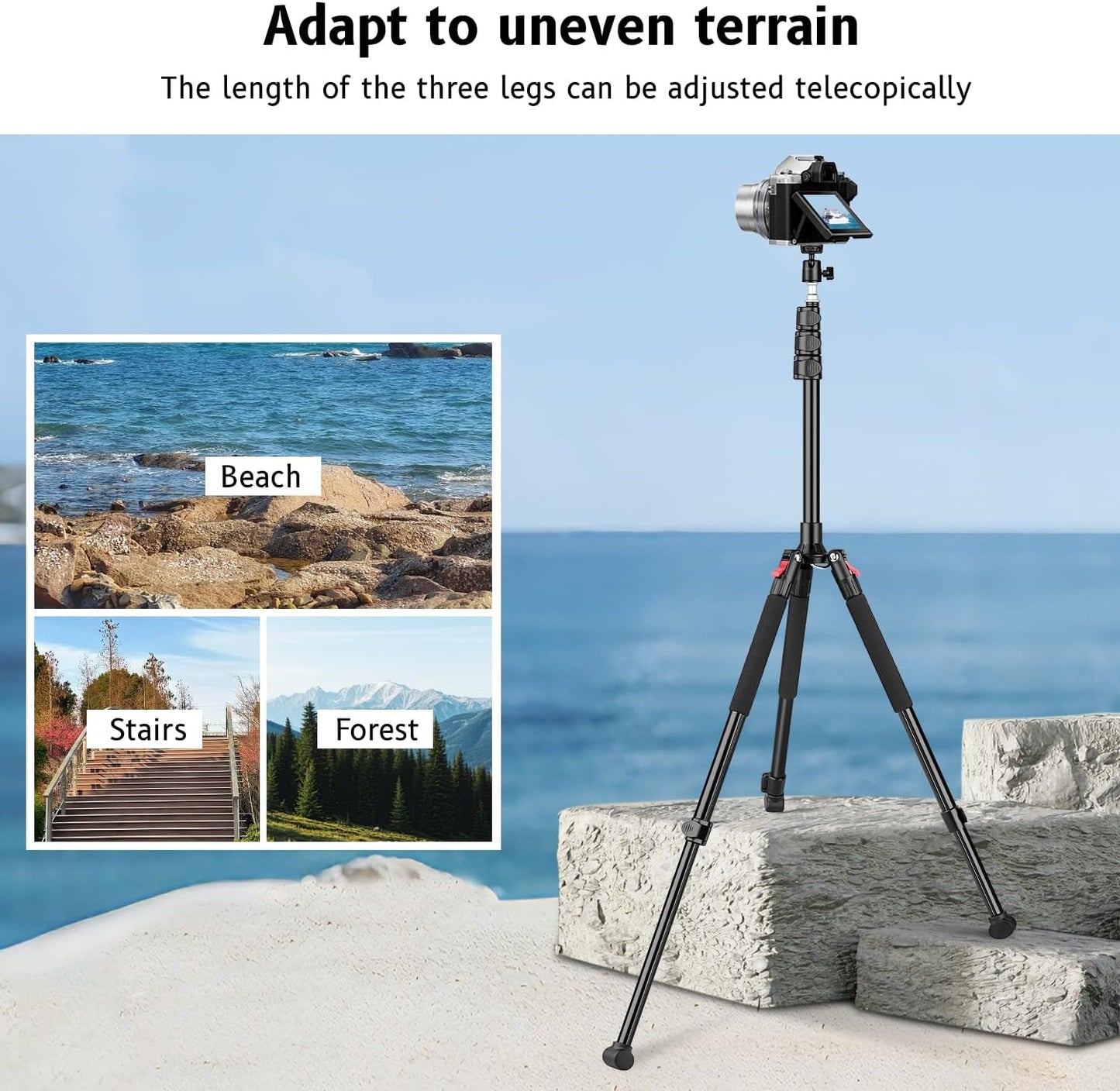 Victiv 6.56ft/200cm 360 4.4lb/2kg Light Stand for Photography, Adjustable Aluminum Tripod with Ball Head, Compact Light
