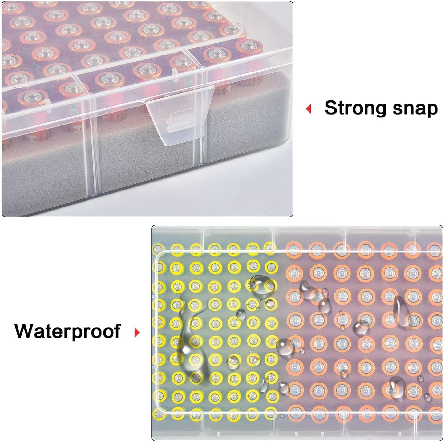 134pcs Xuerdon Battery Storage Organizer Case, Battery Vault Box Holder Container for AA AAA Batteries, Garage
