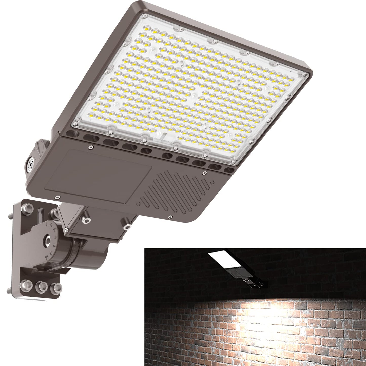 200W LED Parking Lot Light, 28,000 LM 5000K LED Parking Lot Dusk to Dawn Outdoor Lighting, LED Street Pole Light Arm Mount, IP65 Commercial Area Flood Security Light for Stadium Sport, 100-277V