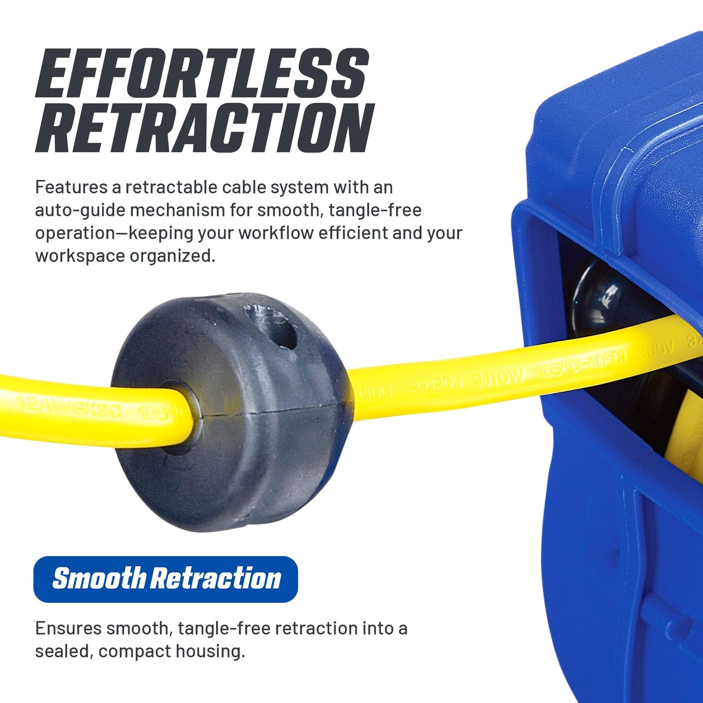 Goodyear Extension Cord Reels (12AWG x 40 FT (SJTOW Cable) w/LED Light-Up Tap)