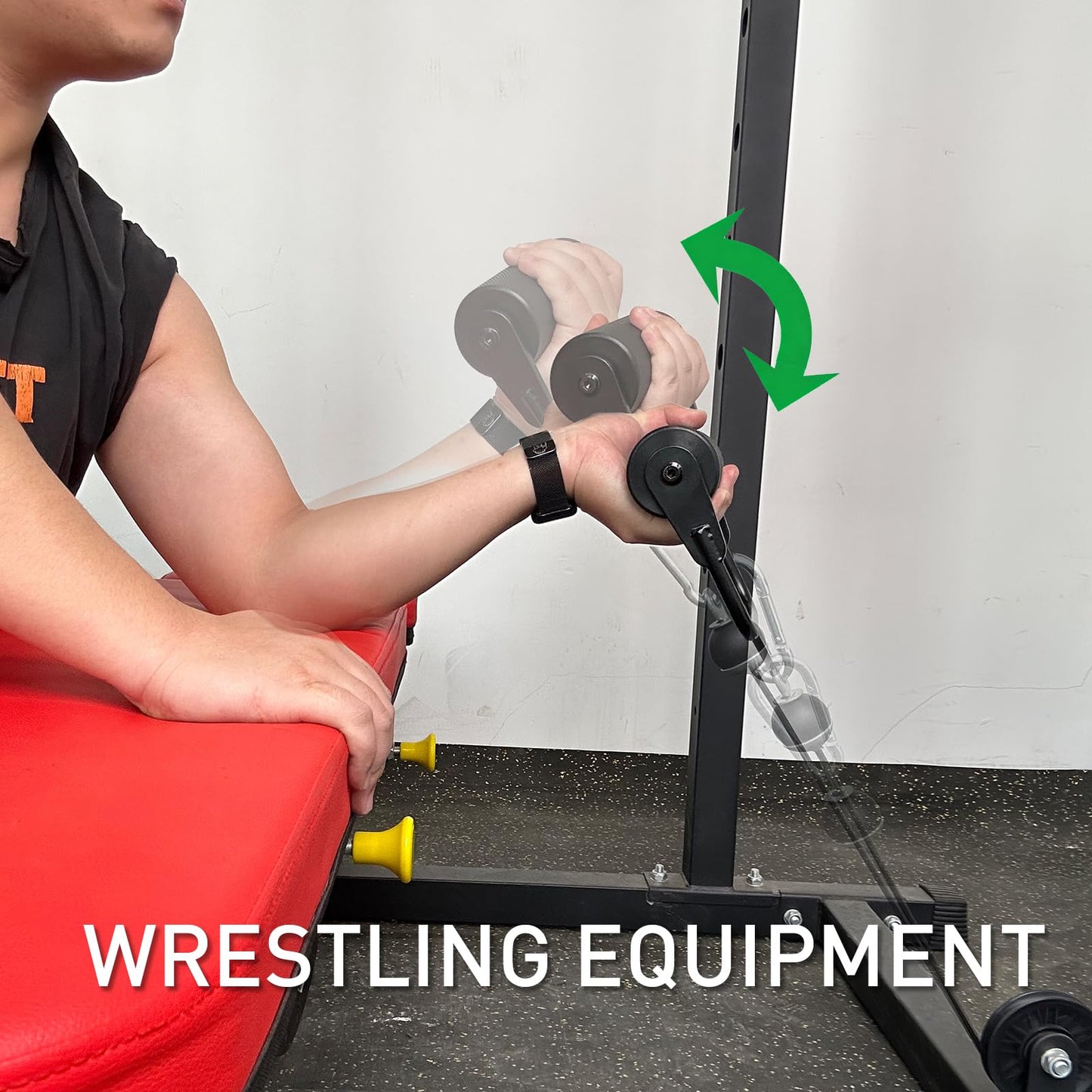 KORIKAHM Arm Wrestling Handles, Thick Armwresting Training Equipment LAT Pulldown Attachments D Handle, V Bar Cable Machine Attachments, Gym Handles for Forearm, Wrist Strength Training (Big Grip)