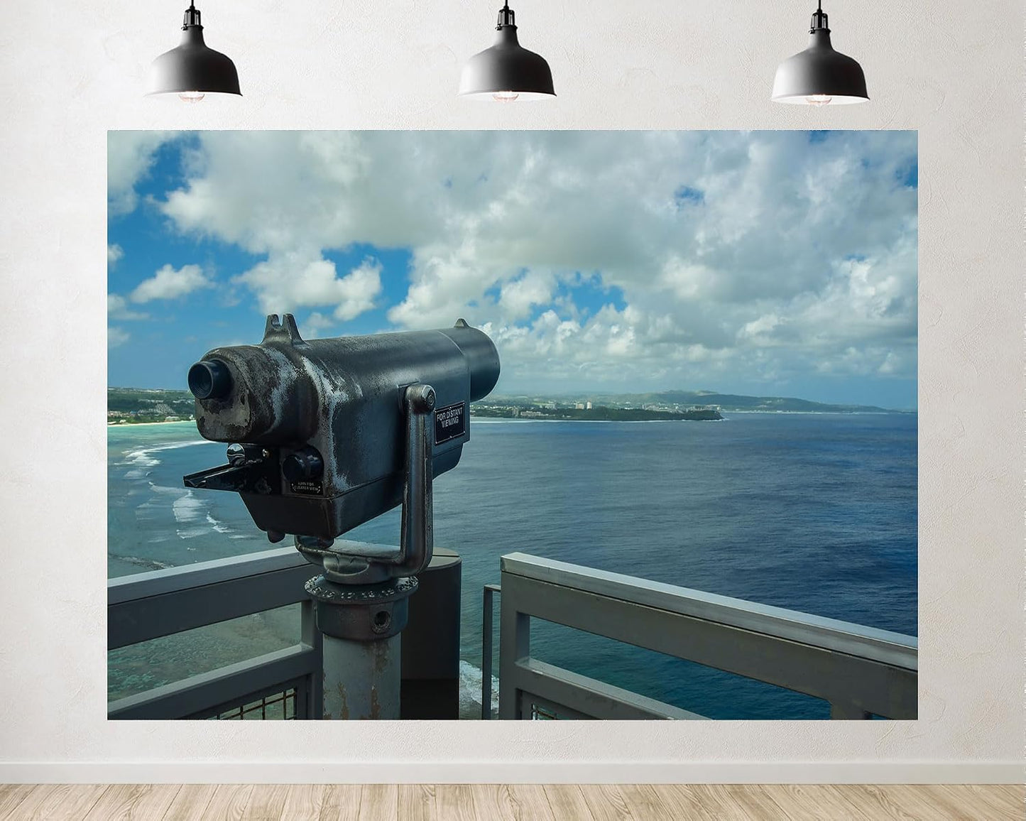 TryKid 6x4ft Ocean Viewfinder Backdrop Blue Sky White Clouds Coastal Landscape Photography Background Beach Themed