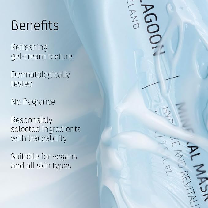 Blue Lagoon Hydrating Overnight Mineral Face Mask, Lightweight Gel Mask For Intense Hydration & Boosts Skin?™s Moisture Level, Use for Overnight Hydration Treatment, 2.5 oz