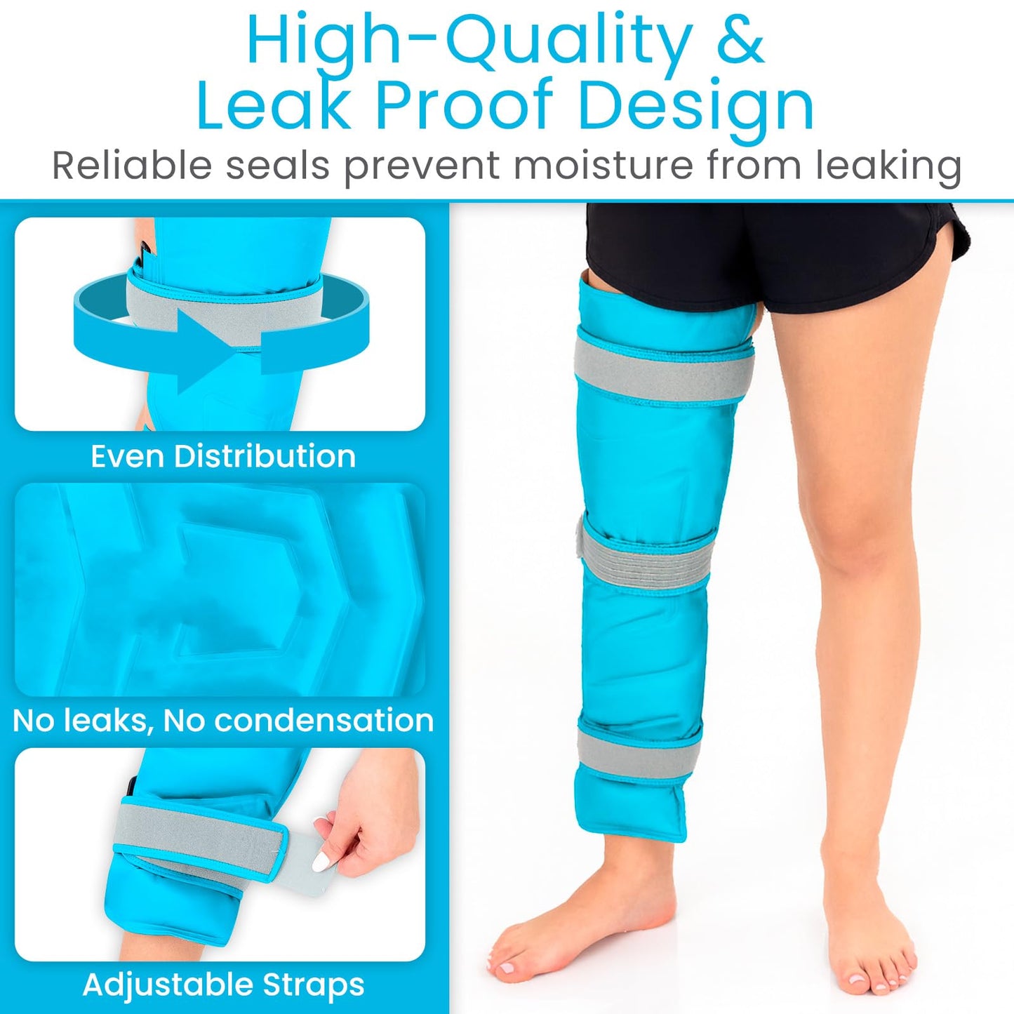 Arctic Flex Full Leg Ice Pack Wrap (Hot & Cold Therapy) - Large, Reusable Gel Ice Pack for Injuries & Swelling - ICY Sleeve for Leg Pain Relief - Cold/Hot Wrap for Thigh, Hips, Knee, Shins & Back