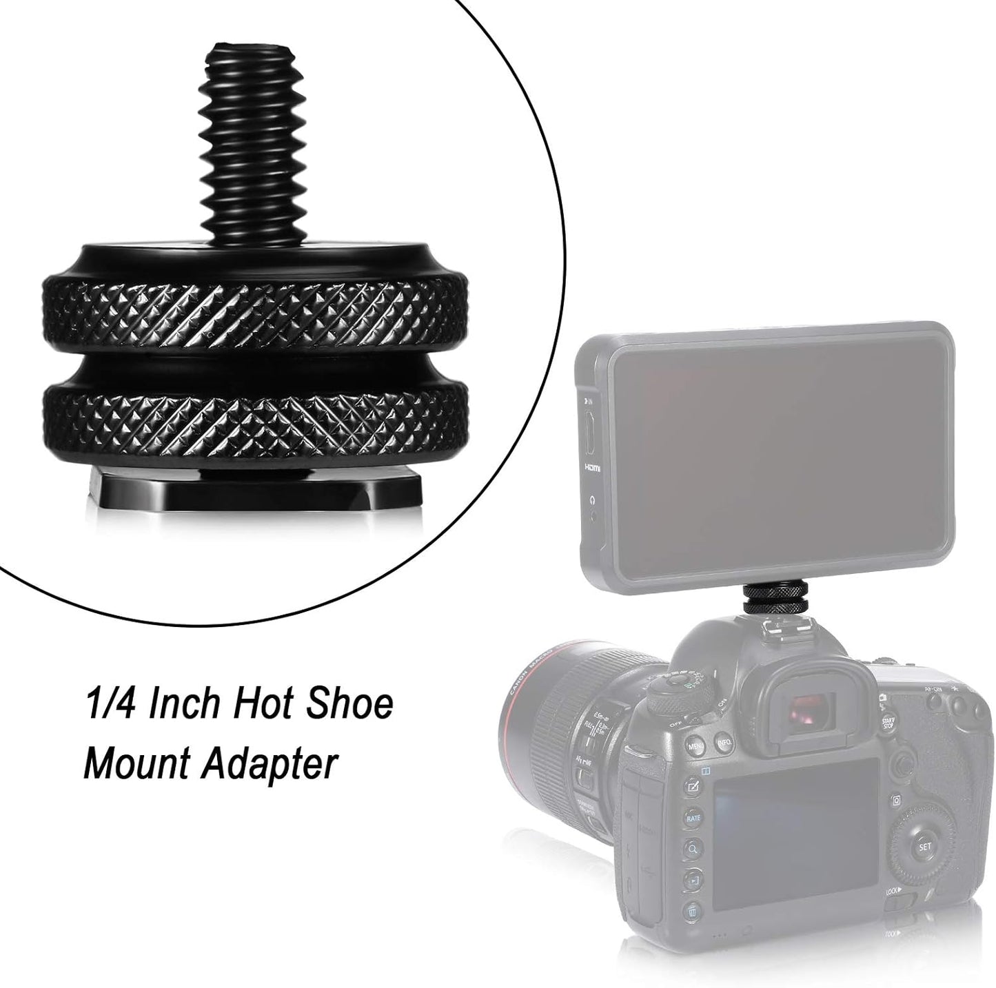Weewooday 8 Pack 1/4"-20 Set Hot Shoe Adapter Kit, Cold Shoe Mount & Flash Stand Mount for DSLR Camera Rig, Tripod