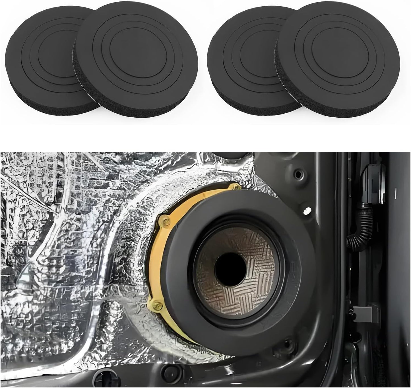 Figpade 4PCS Kit,3-Size 6" 6.5" 6.75" Speaker Foam Rings Speaker Gasket for Enhanced Bass & Noise