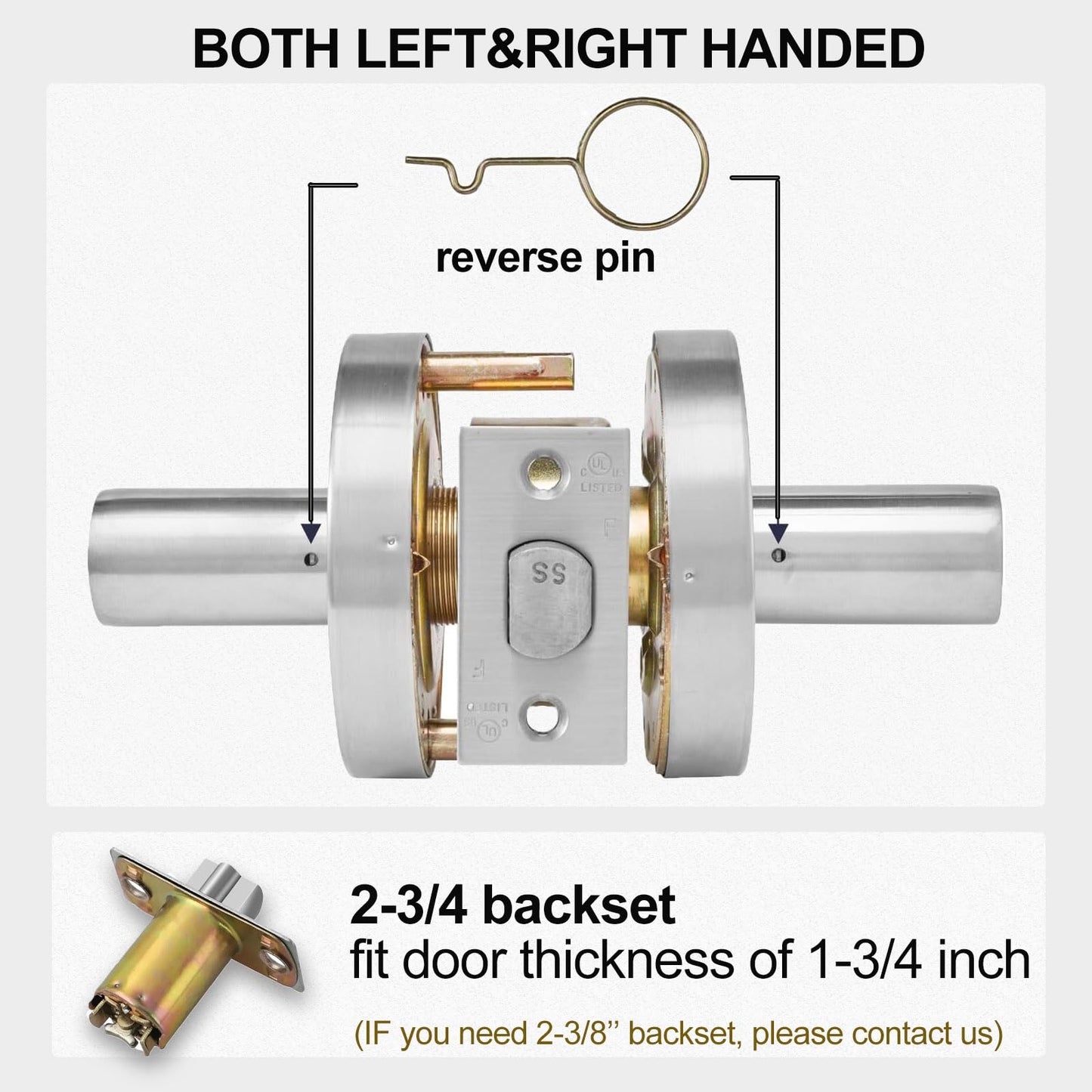 HISAFE Commercial Keyed Entry Door Handle & Commercial Privacy Door Handle