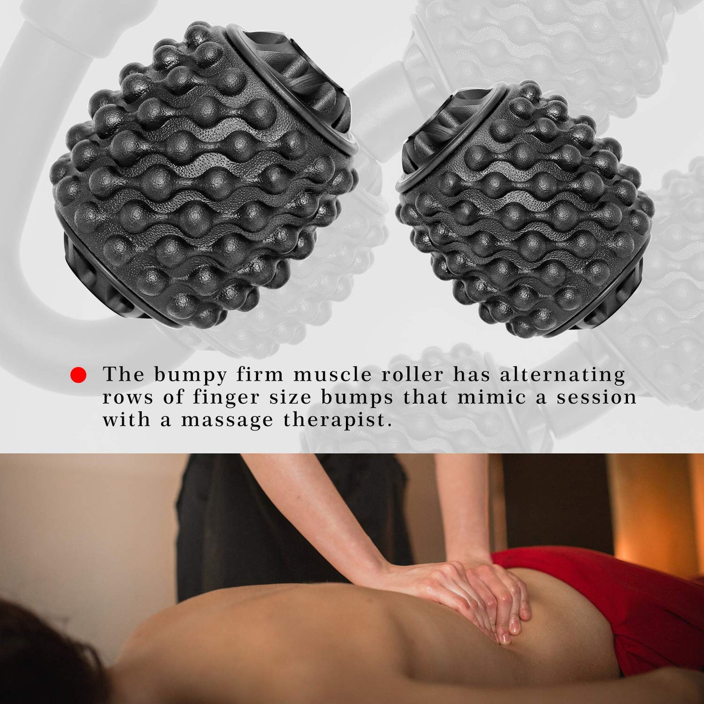 MZDXJ Cellulite Massage Tool Muscle Roller - Deep Fascia Massager & Dimpled Skin Remover for Legs, Thighs & Buttocks - Anti-Cellulite Roller, Smooth Skin, Pain Reliefs Black（Black - 4 Wheel）