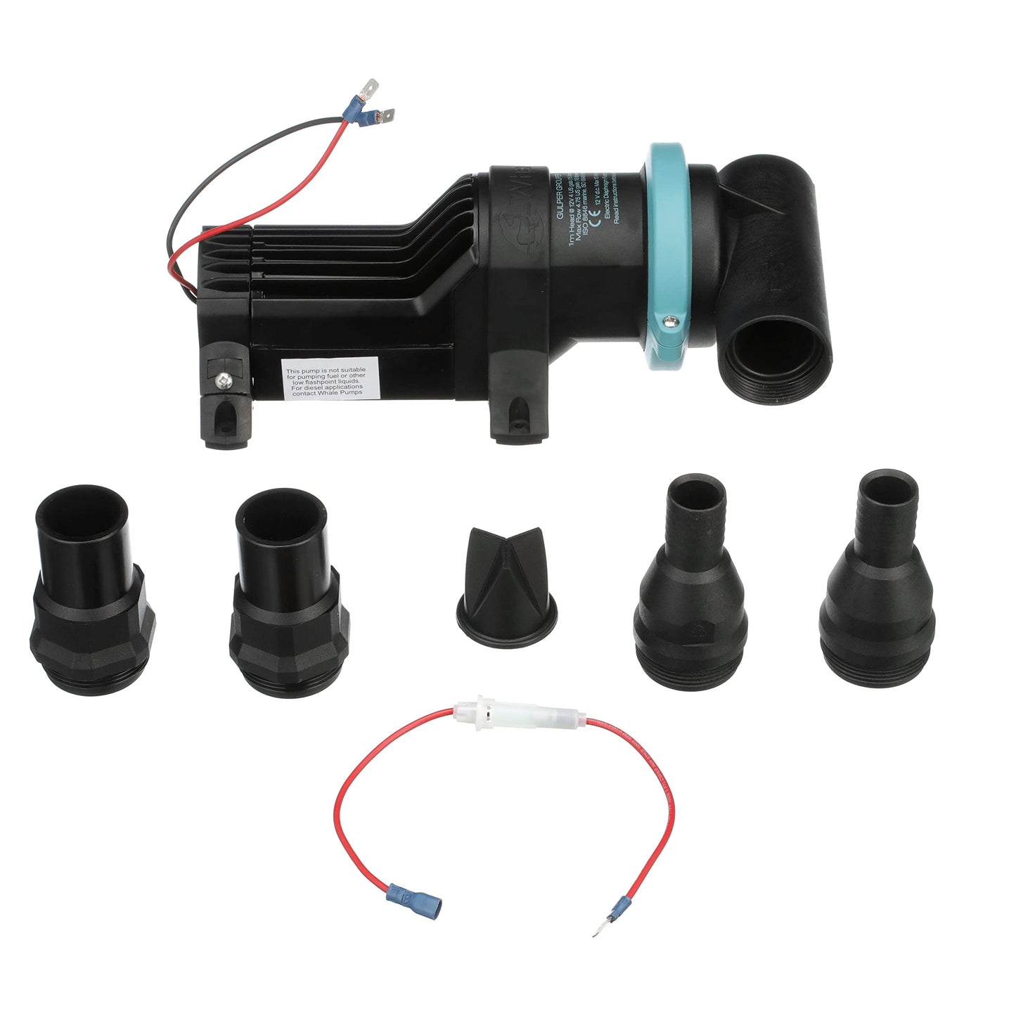 Whale Gulper Grouper MK2 Pump (12V) - Fishbox Discharge Pump. No Filter, No Clogging, No Motor Burn Out - Just Reliable Waste Management, BP4672