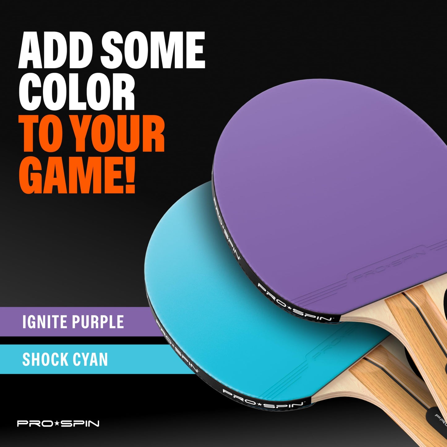 PRO-SPIN Ping Pong Paddles - High-Performance Set with Premium Table Tennis Rackets, 3-Star Ping Pong Balls, Storage Case | Professional Quality Ping Pong Paddle Set (Purple|Blue, 2-Player Set)