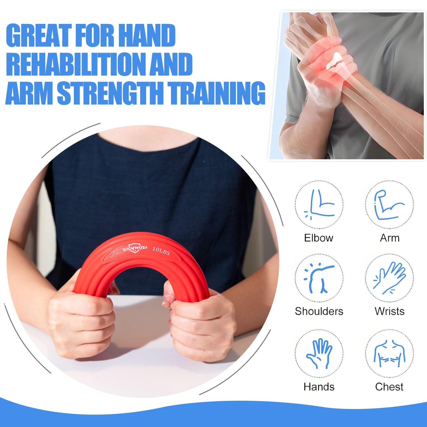DICYWUDI Flex Therapy Bar and Grip Strength Trainers set, Physical Therapy & Resistance Bar for Golfers Elbow, Tendinitis, Wrist,Forearms Pain, Improve Grip Strength and Relieve Pain