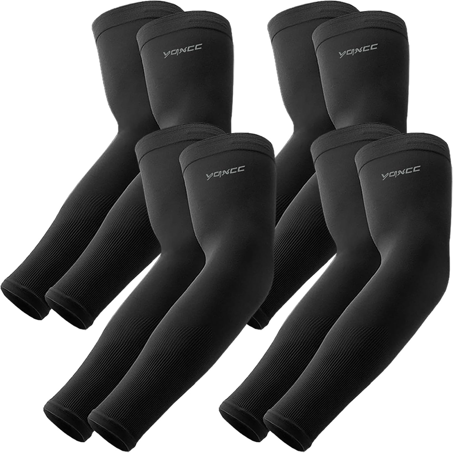 YQXCC 4 Pairs Arm Sleeves, Cooling UV Sun Protection Sports Compression Sleeves for Men Women, Golf Basketball