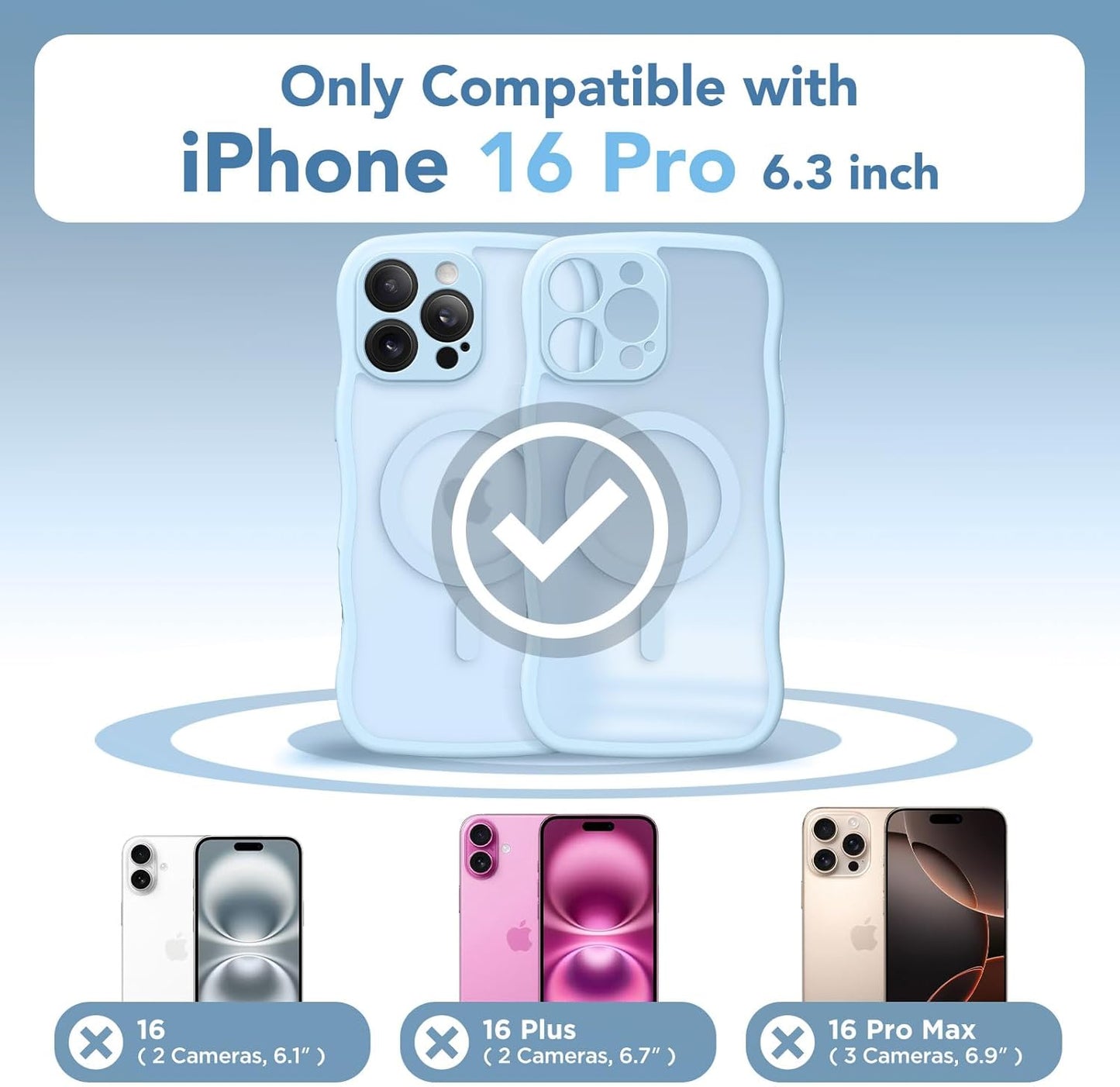 CAPRARO 16 16 for iPhone Pro Case for Women Girls, Upgraded [Full Camera Protection] [Compatible with MagSafe] Cute