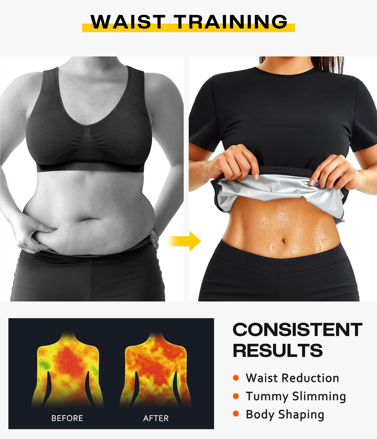 Junlan Waist Trainer Vest Women - Sweat Waist Trainer for Women Working Out Sweat Vest(Silver,Large)
