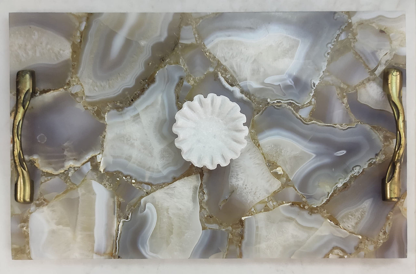 Marble Ruffle Bowl, Marble Scalloped Bowl, Marble Decorative Bowl, Handmade Ruffled Bowl