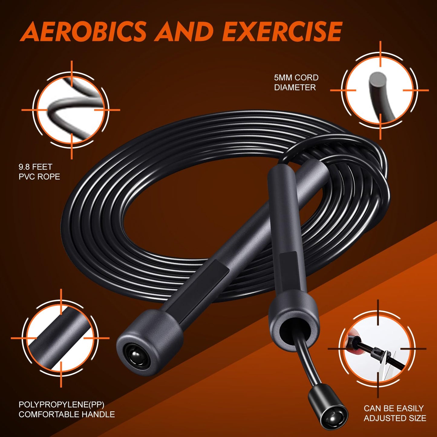 HELLOBOZS 14 Pack Adjustable PVC Jump Rope for Cardio Fitness - Versatile Jump Rope for Kids Women Men Christmas Gift -Tangle-Free for Keeping Fit, Training, Workout