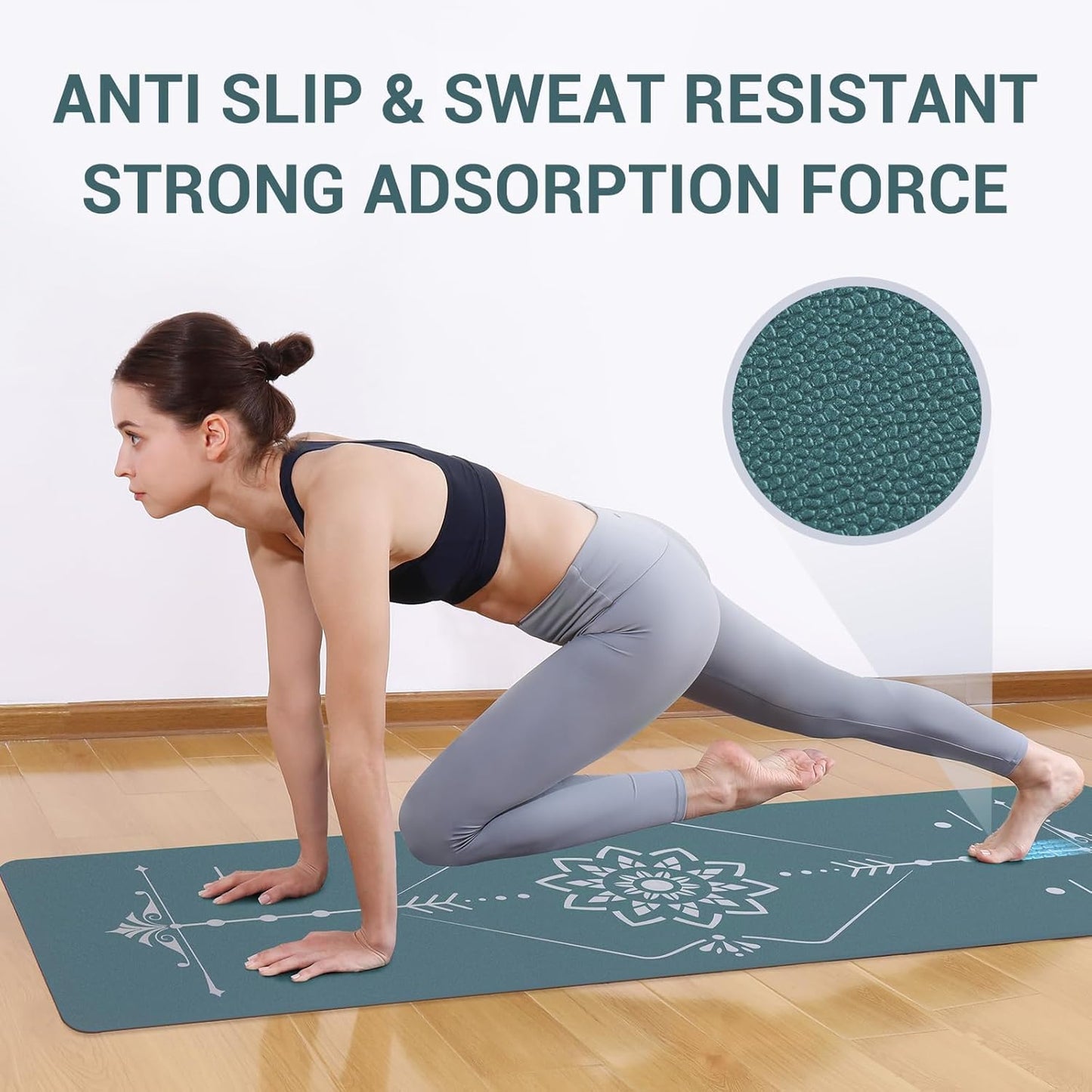 Avoalre Yoga Mat Foldable - Textured Non Slip Exercise Mat -Travel Lightweight Hot Yoga Mat with Carry Bag for Pilates & Home Workouts (72"L x 24"W x 3mm Thick), Green