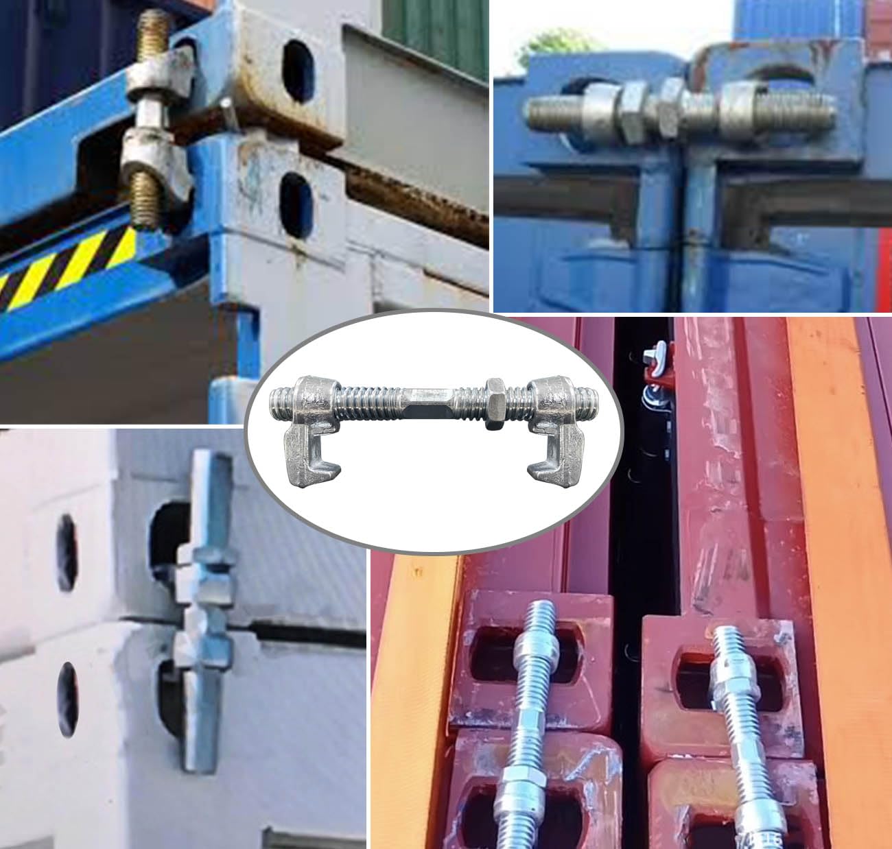 4 Pack Shipping Container Bridge Fitting Clamp/ 380 mm Galvanized Screw Clamp by Container Nut/Rail Shipping Container Accessories Wheels Kit/to Connect Shipping Containers Together…