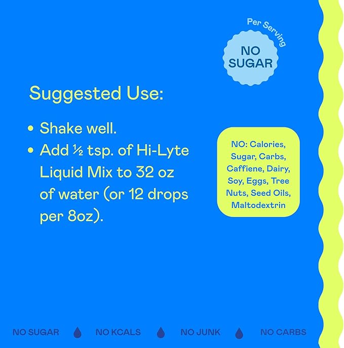 Hi-Lyte Daily Essentials Electrolytes Liquid Mix Unflavored, 144 Servings