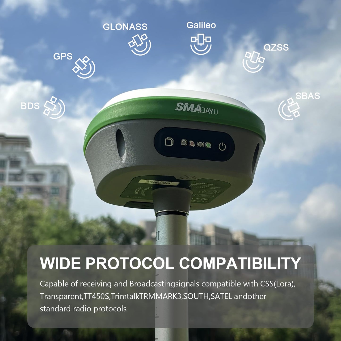 SMA26 Plus Rover Base RTK GNSS Survey System with Handheld Collector, Dual GNSS Receiver with Survey Software, Tilt Compensation, IP67 Waterproof, Ideal for Land, Construction(exclude Tripod&Pole)