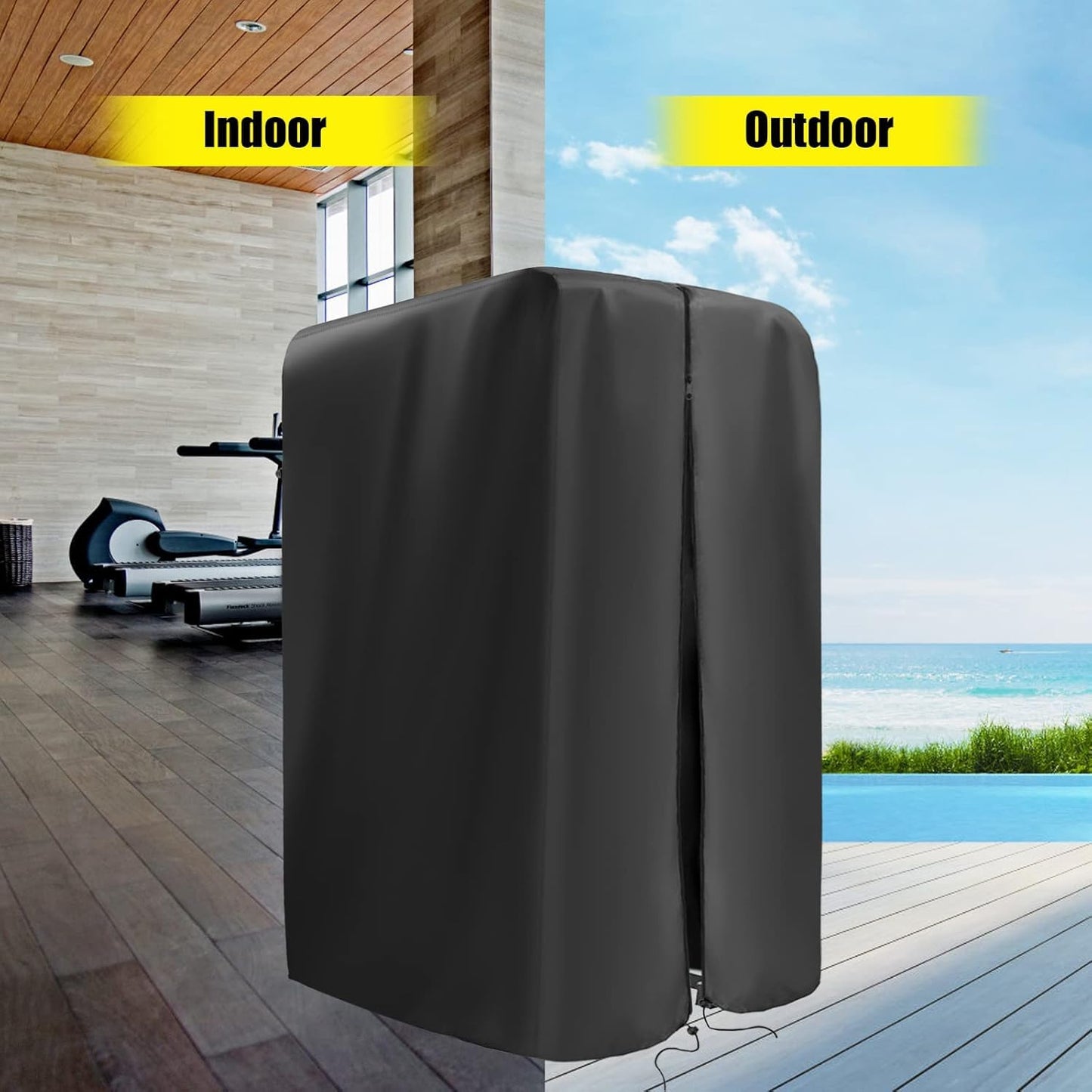 Kingling Pull Up Bar Station Cover, Pull Up Bar Stand Cover for Power Tower Home Strength Training Dip Stands Waterproof & Dustproof Protective Accessory - 38"L x 30"Wx 88"H