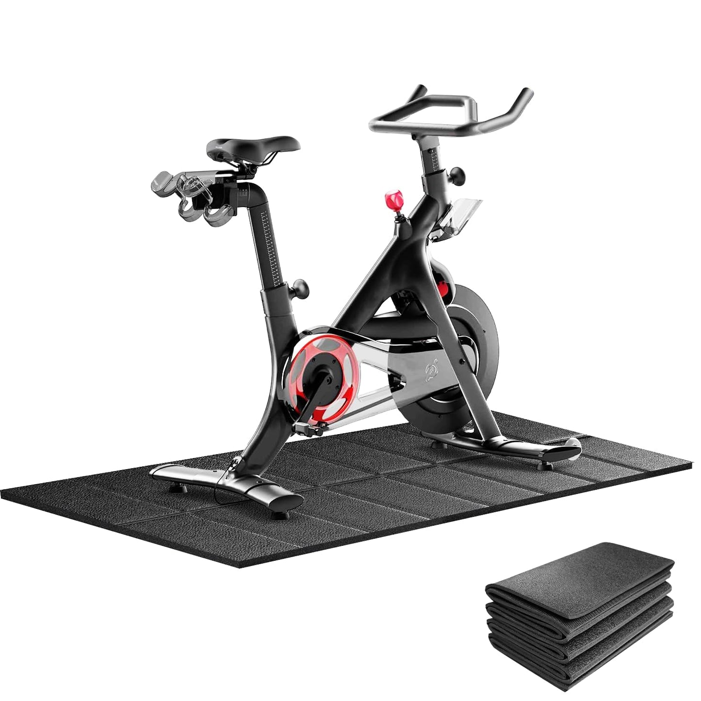 THAILE Exercise Bike Mat, Compatible with Peloton Bikes, 63"x30", Bike Trainer Mats, Mat for Indoor Stationary Spin Bikes Treadmill Walking Pad on Hardwood Floor Carpet Protector