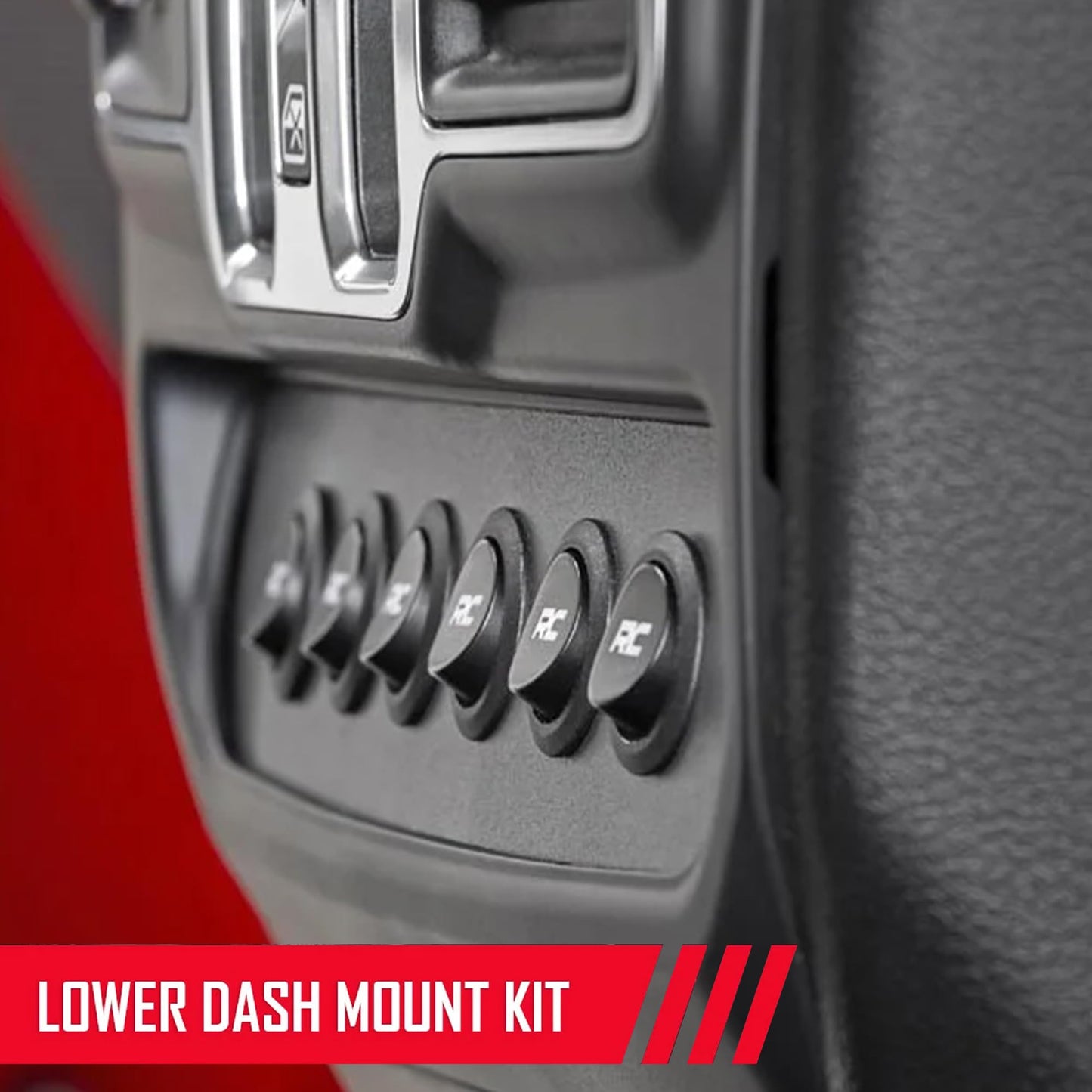 Rough Country 6 Gang Lower Dash Switch Panel & Relay System - MLC-6 Light & Accessory Controller for Jeep Wrangler JL/Gladiator JT (2018-2026)