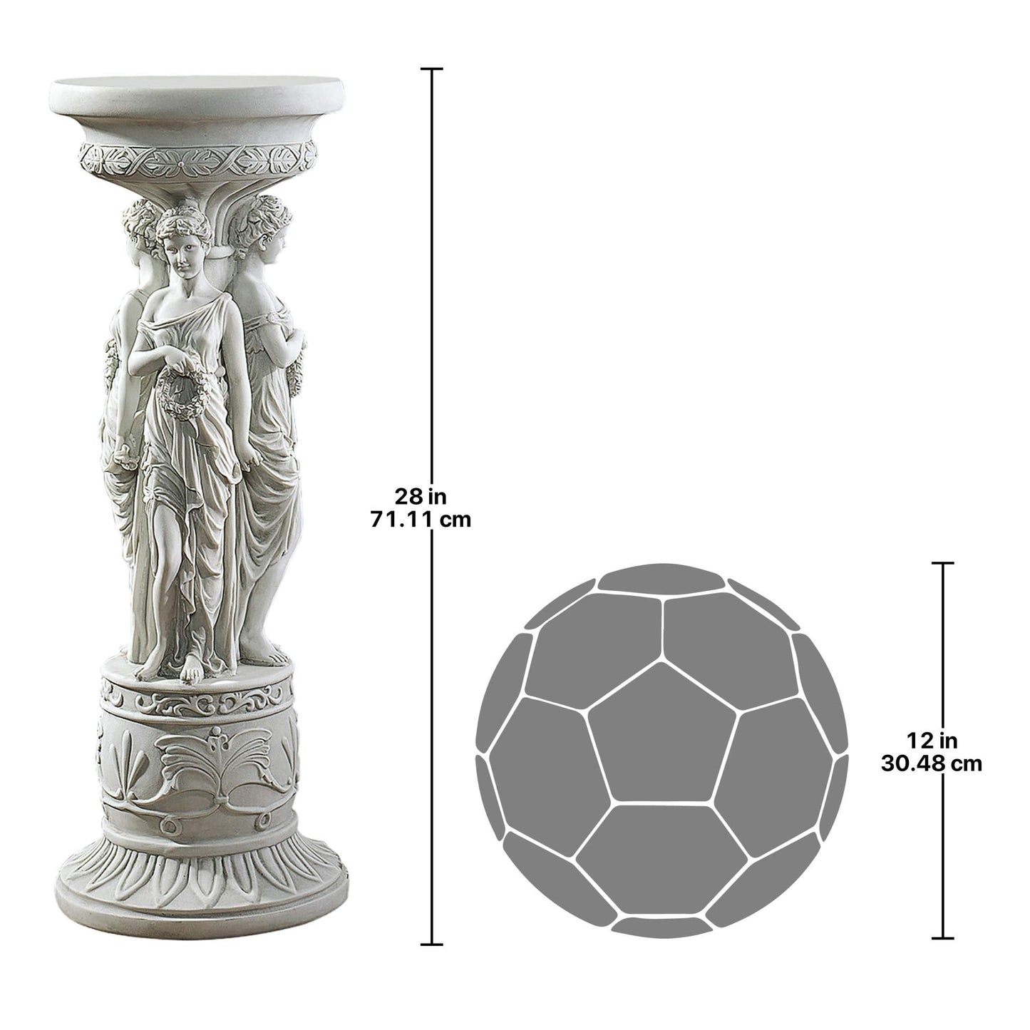 Design Toscano KY992 Chatsworth Manor Neoclassical Pedestal Column Plant Stand, Antique Stone