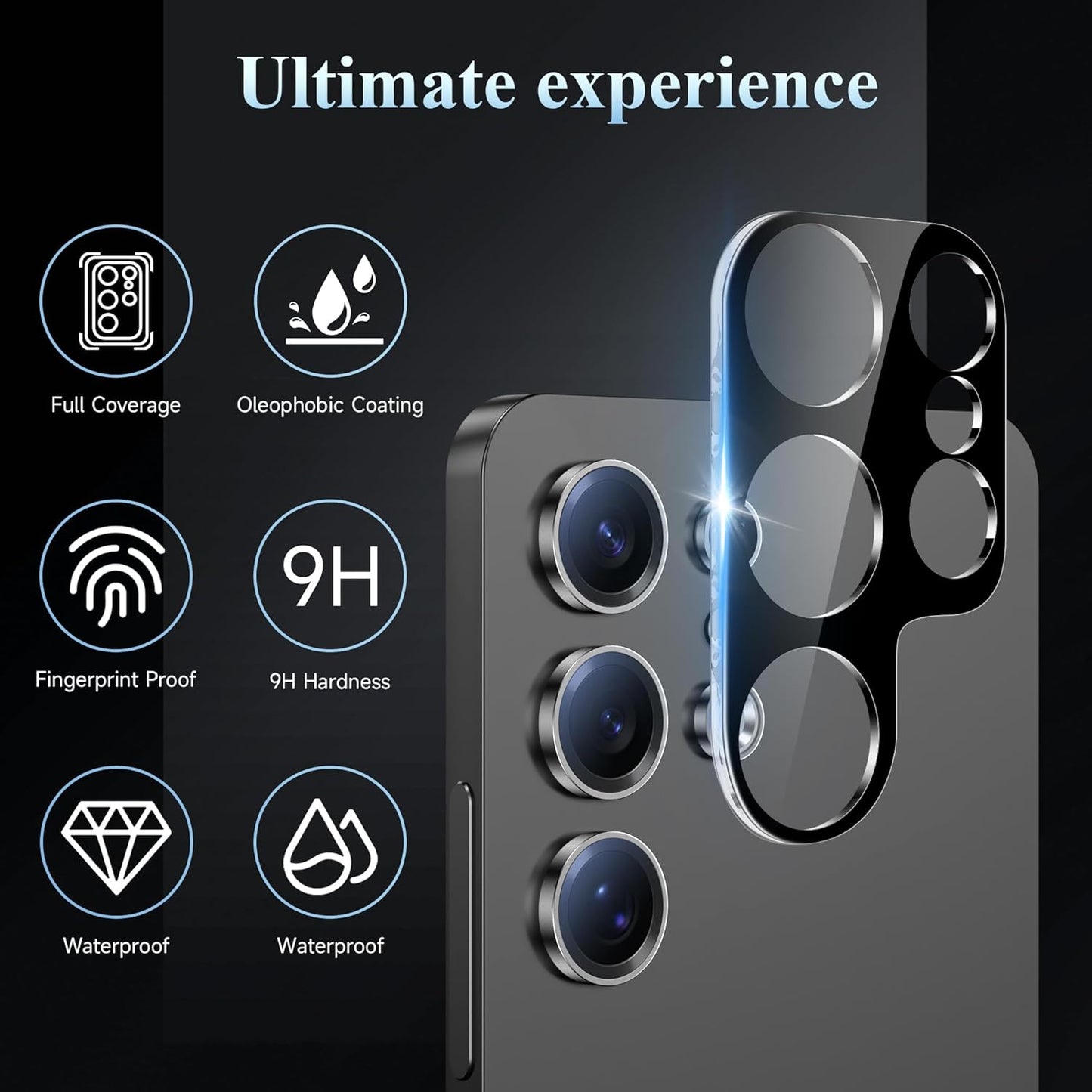 4 Pack S25 9H S25 Camera Lens Screen Protector for Samsung Galaxy Ultra, Tempered Glass Camera Lens Cover Decoration