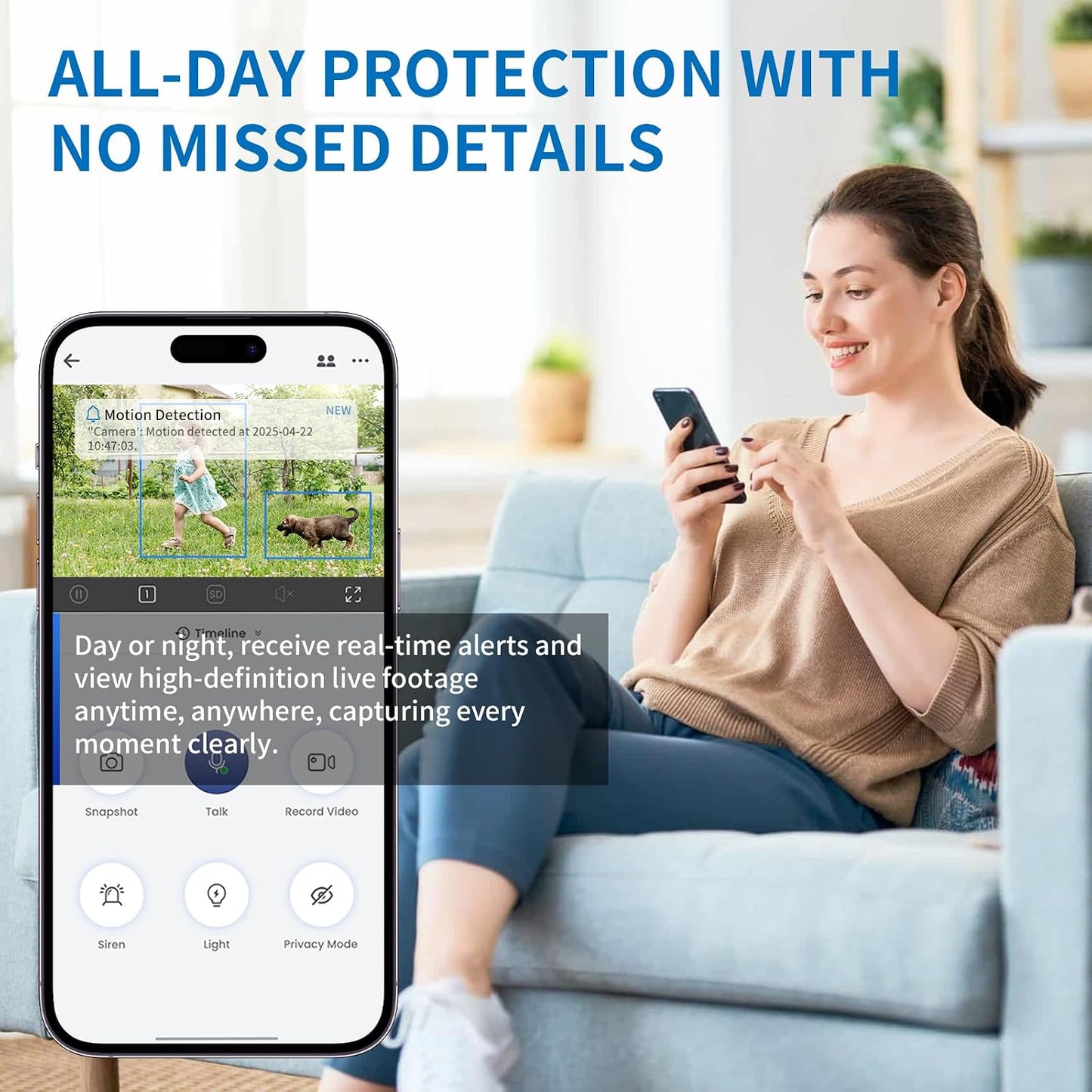 LUMAISLE 2K 3MP 2-Way 2.4G 5G Indoor Security Camera for Baby Monitor, Dog Camera AI Motion Detection, Audio Siren