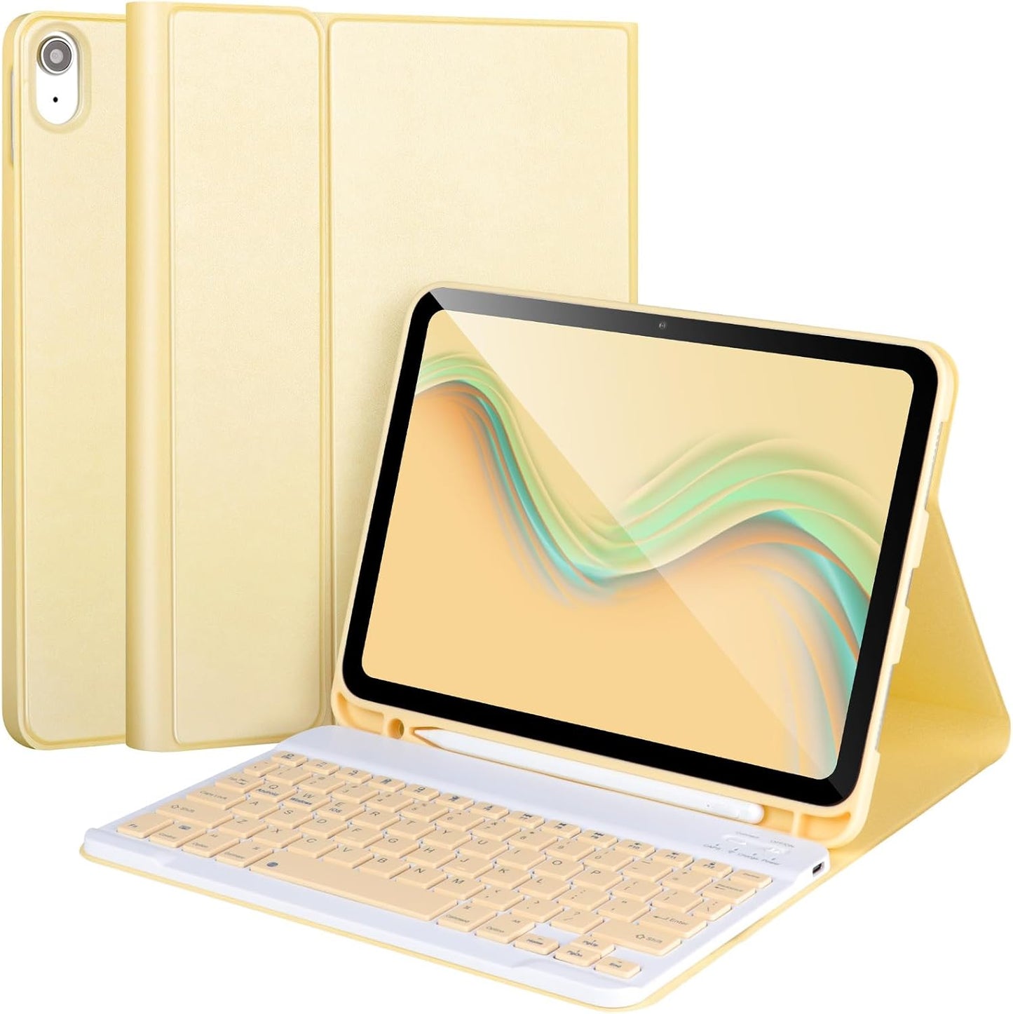 AHYWTAN 11/10th A16 2025 11 inch/10th 2022 10.9 for iPad Generation Case with Keyboard,Detachable Bluetooth Keyboard