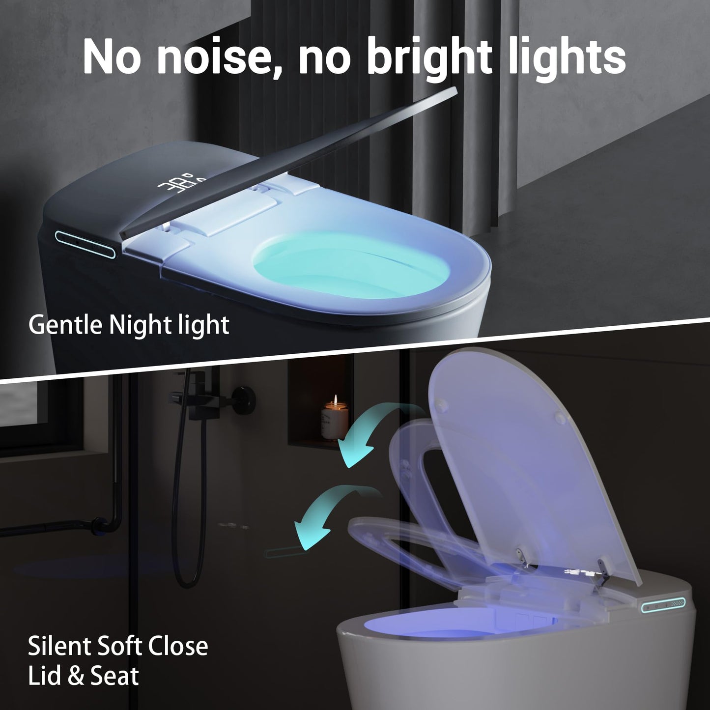 Smart Toilet with Bidet Built in, Modern Tankless Bidet Toilet for Bathroom with Heated Seat, One Piece Toilets with Dryer, Foot Sensor, Auto Lid&Seat/Siphon Dual Flush 0.8/1 GPF, MAP 1000g