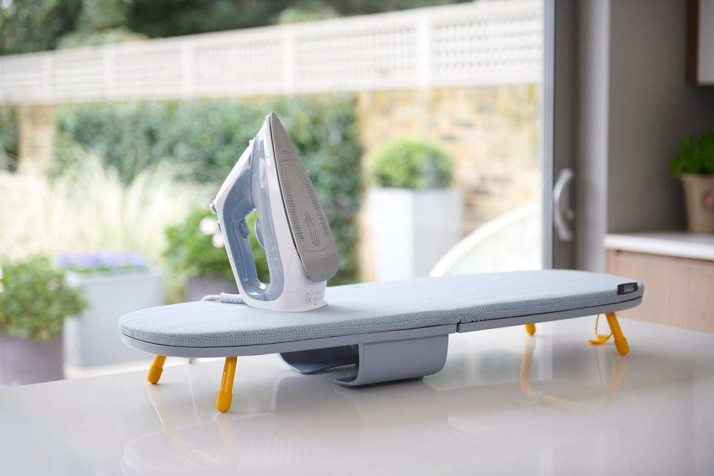 Joseph Joseph Pocket Max Portable Folding Tabletop Ironing Board, 35" Surface, Integrated Iron Storage Hook, Compact Design