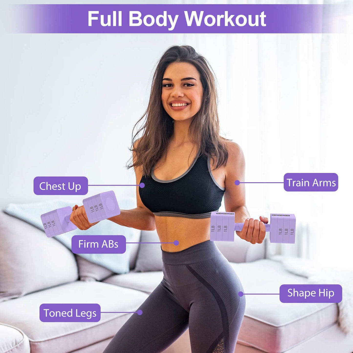 Hezeyferg 22LBS Adjustable Dumbbells Set, Hand Weights Sets with 5 Levels 3lb, 5lb, 7lb, 9lb, 11lb, Adjustable Weight Dumbbells for Women/Men Home Gym Full Body Workout